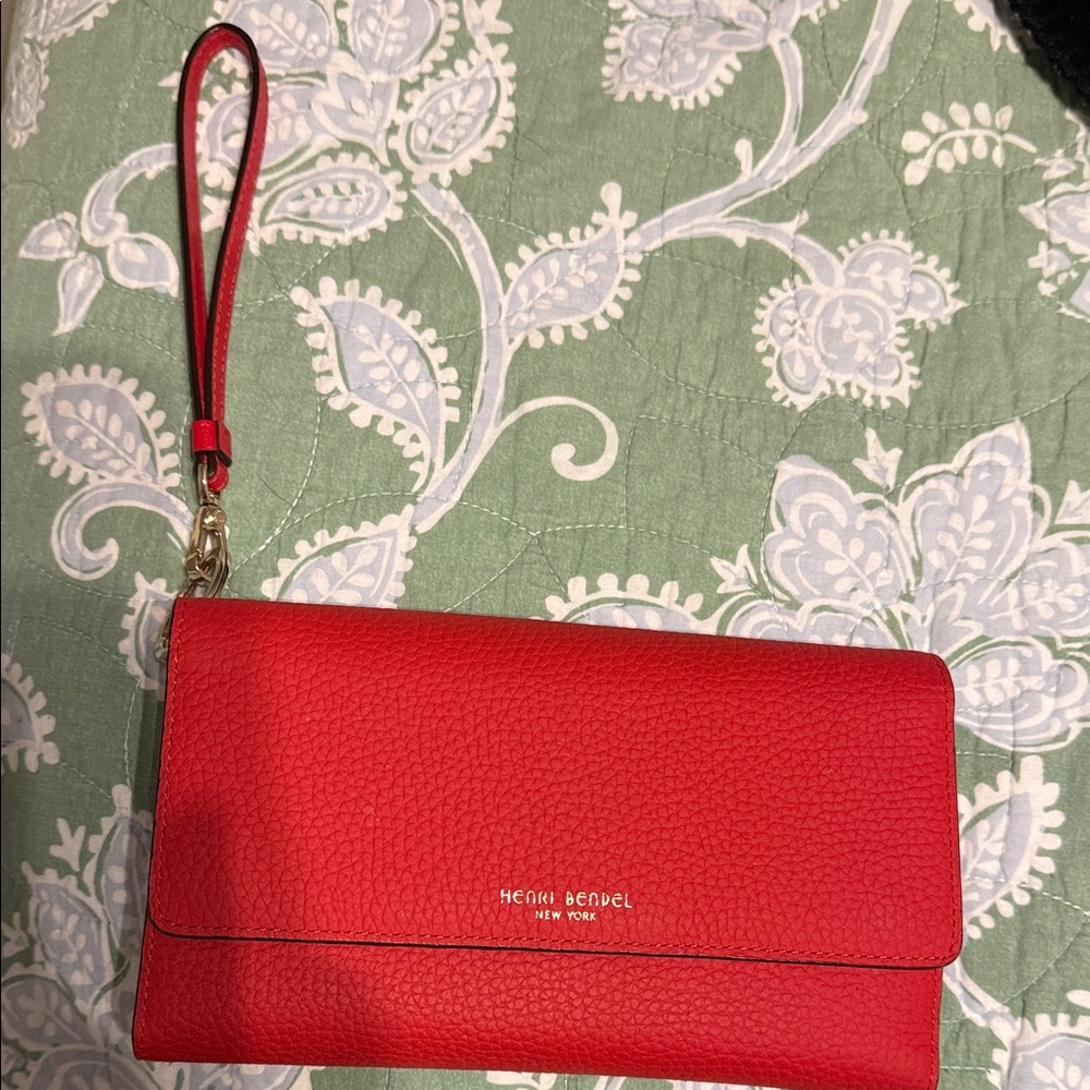 Henri Bendel Vibrant Red Wristlet Clutch